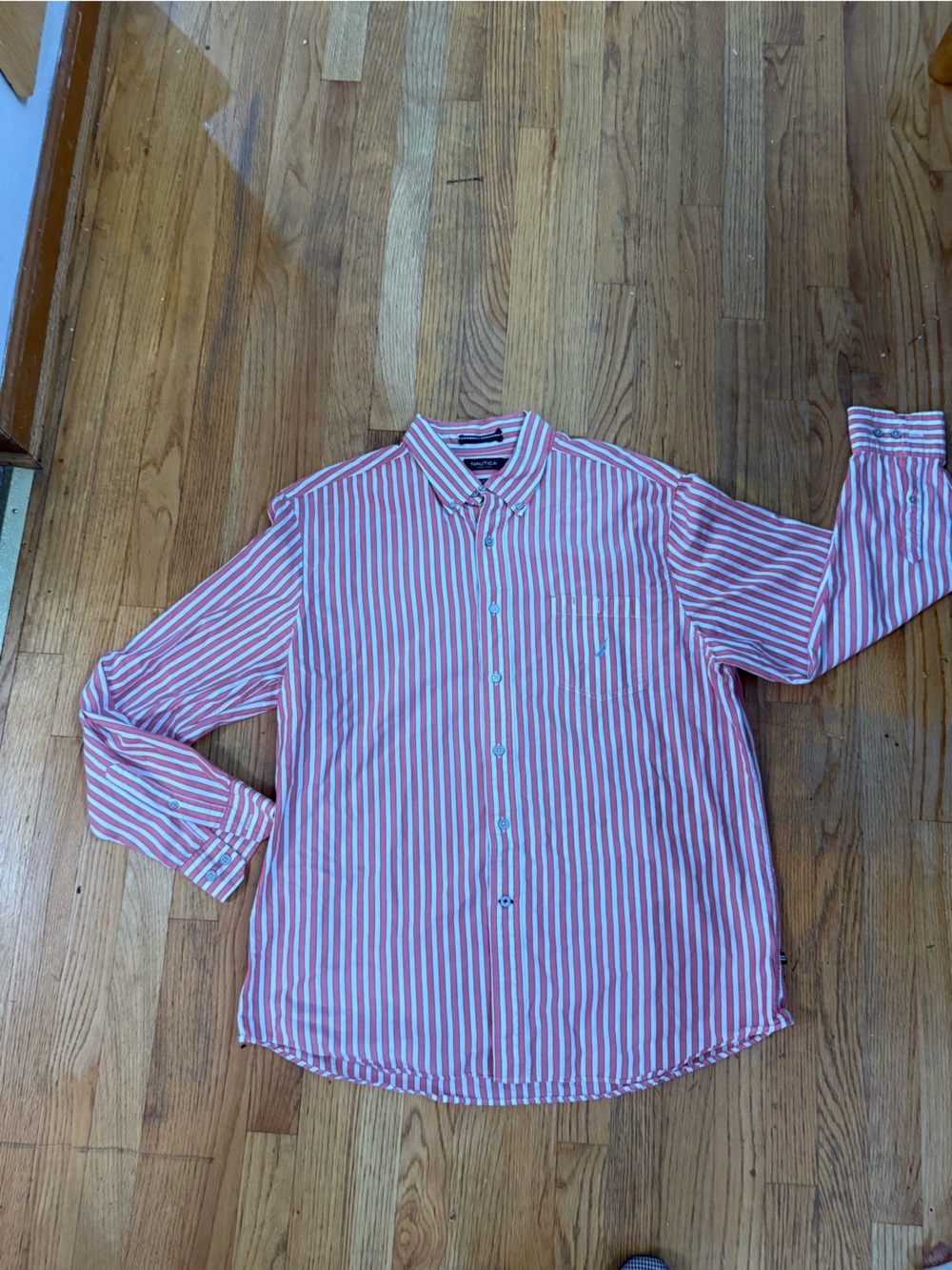 Nautica Pink & White Striped Button-Down Shirt
